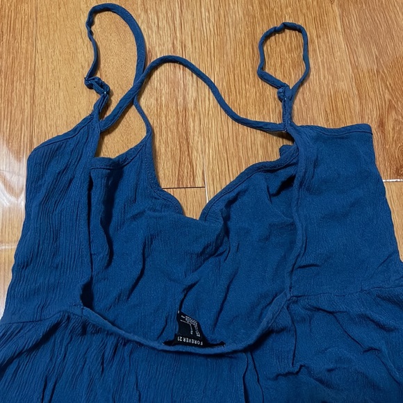 Women's Forever21 Tiered Open Back Fun Flirty Sexy Navy Blue Dress - Size small - Picture 4 of 4